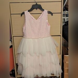 Pink Sleeveless Layered Dress